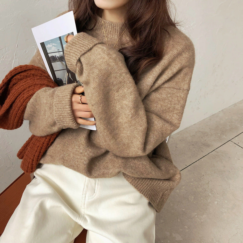 Damen Oversized Strickpullover Rippdetails Norvielle