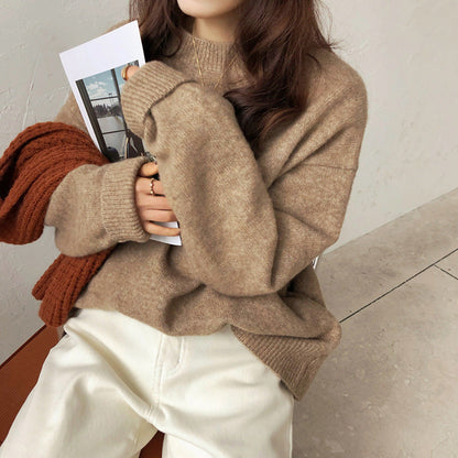 Damen Oversized Strickpullover Rippdetails Norvielle