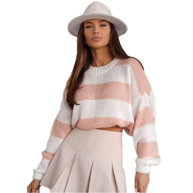 Damen Strickpullover Voluminöse Ärmel Modern Norvielle