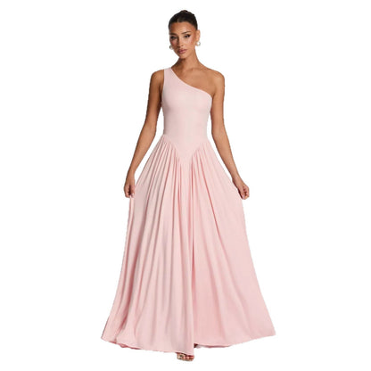 Damen Asymmetrisches Maxikleid Fließender Rock Norvielle
