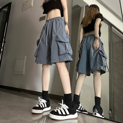Damen Cargo-Shorts Elastischer Bund Praktische Seitentaschen