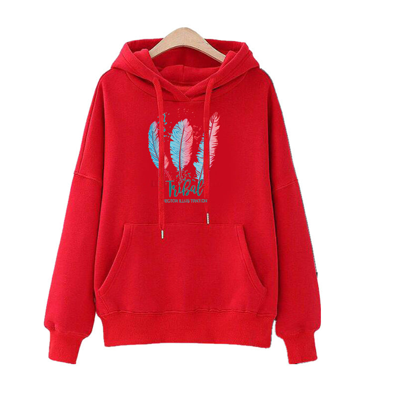 Damen Kapuzenpullover Tribal-Druck Weich Norvielle