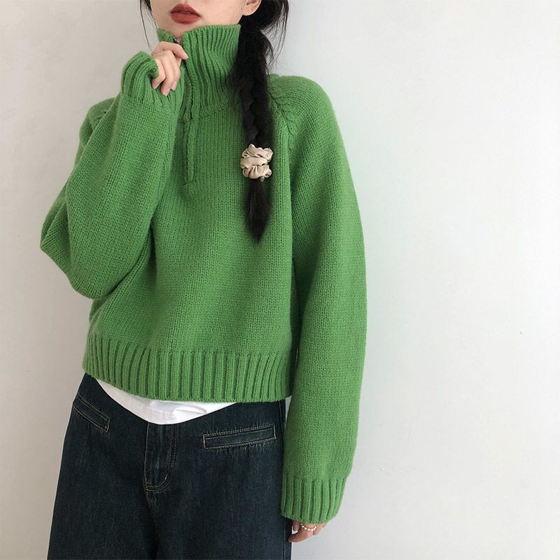 Damen Stehkragenpullover Strick Hochwertig Norvielle