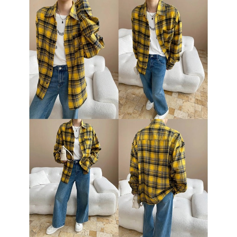 Damen Hemdjacke Kariert Entspannte Passform Norvielle