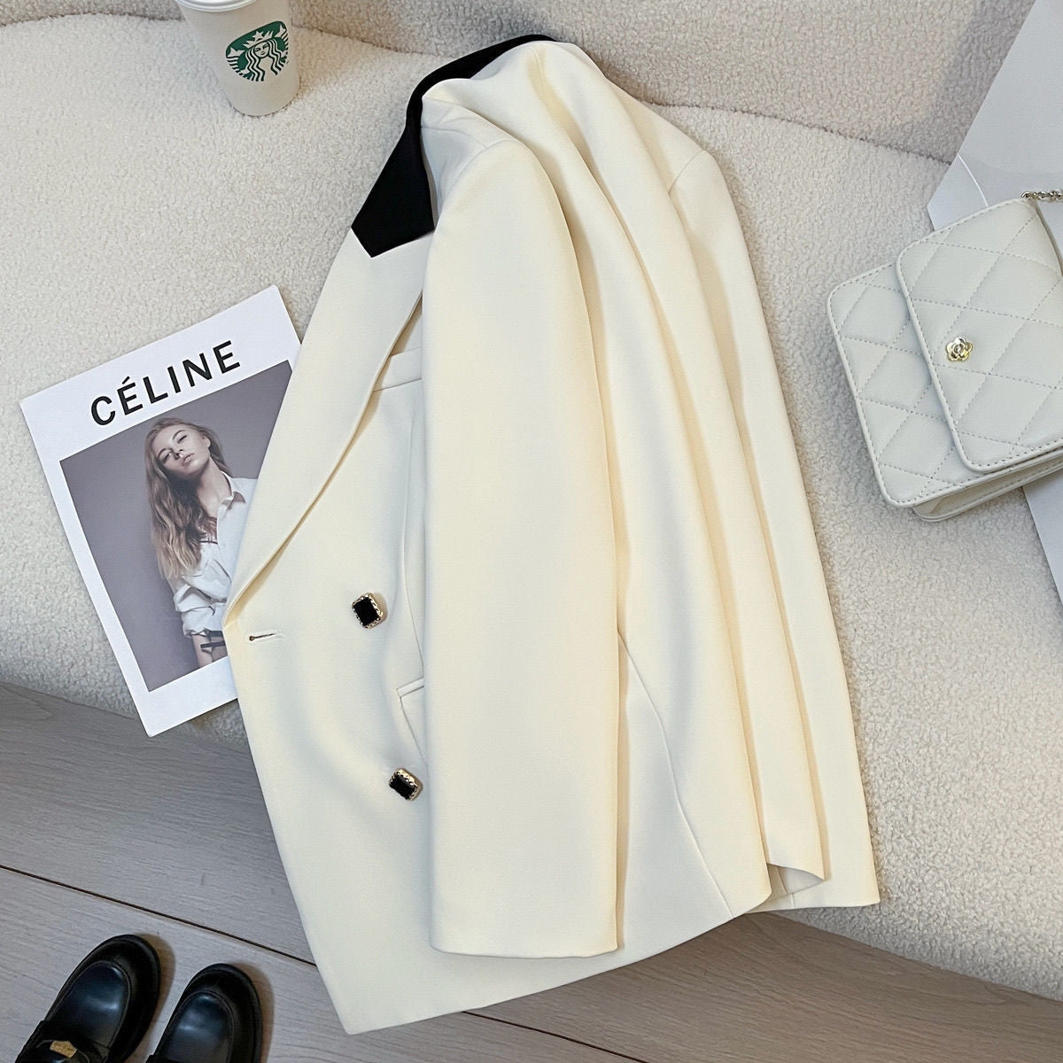 Damen Doppelreiher Blazer Norvielle Elegantes Design - Norvielle