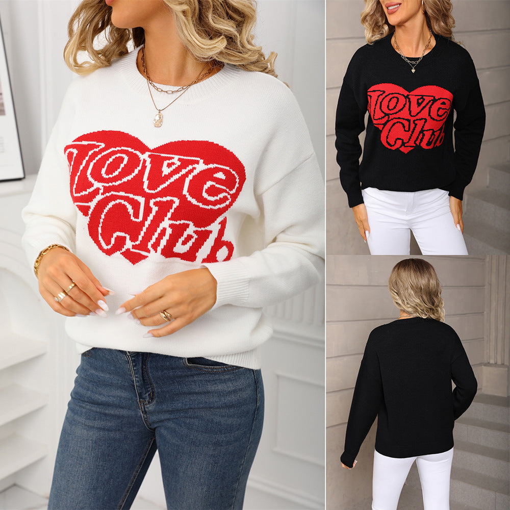 Damen Pullover Großzügig Auffälliger Schriftzug Norvielle - Norvielle