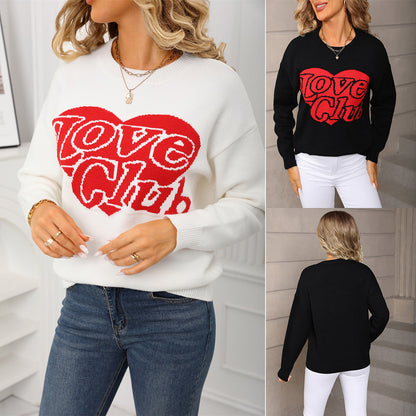 Damen Pullover Großzügig Auffälliger Schriftzug Norvielle - Norvielle