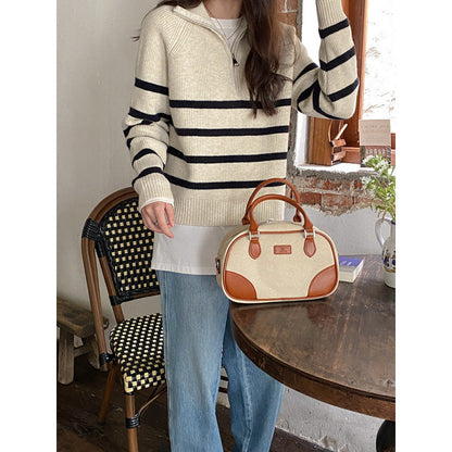 Damen Pullover Streifenmuster Norvielle