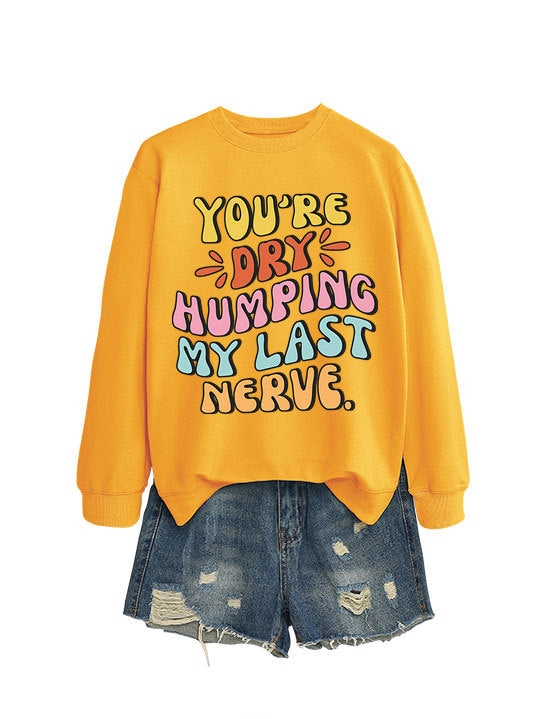 Damen Sweatshirt Comic-Slogan Lässig Norvielle