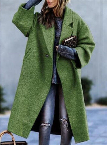 Damen Wollmantel Oversized Klassisches Revers Norvielle