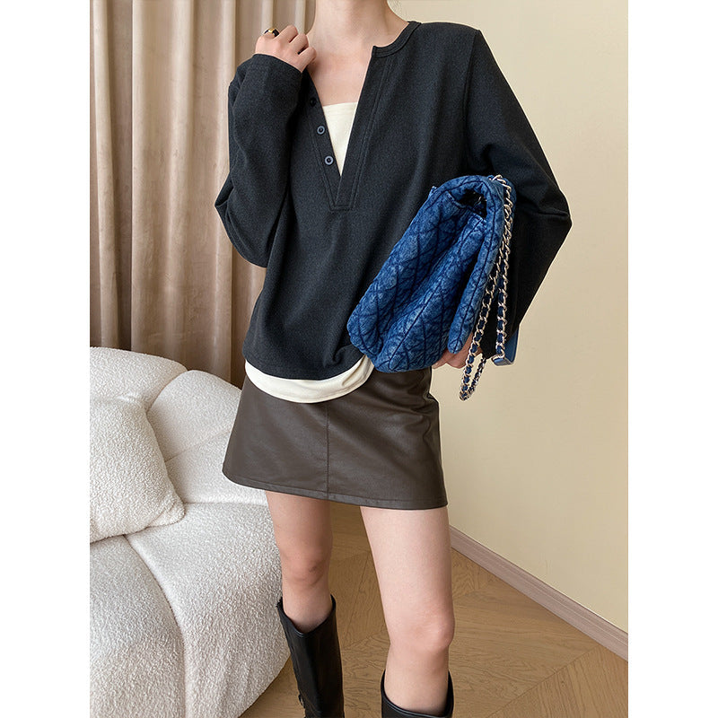 Damen Pullover mit Knöpfen Norvielle - Norvielle