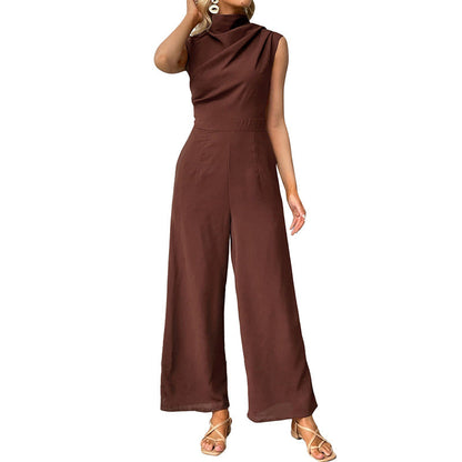 Damen Jumpsuit Hochkragen Weitbein Norvielle