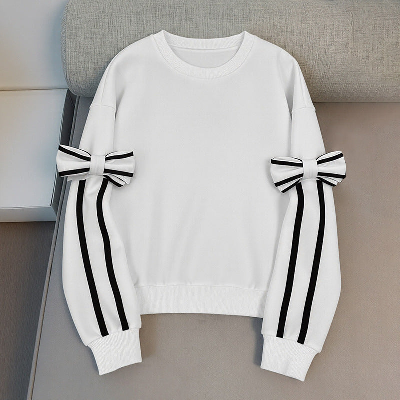 Damen Sweatshirt Streifen Norvielle Schleifendesign