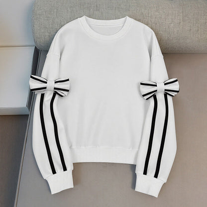 Damen Sweatshirt Streifen Norvielle Schleifendesign