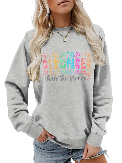 Damen Sweatshirt Lässiger Schnitt Motivierender Schriftzug Norvielle