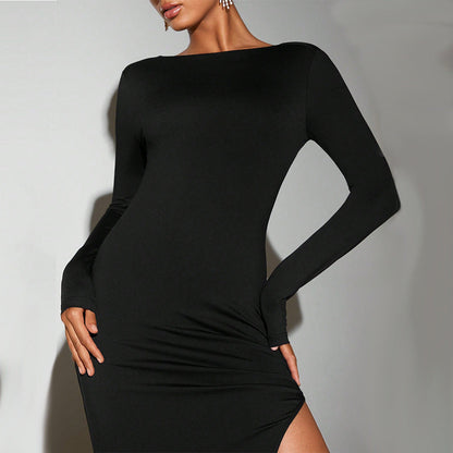 Damen Maxikleid Langarm Elegant Norvielle