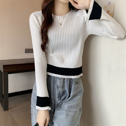 Damen Rippstrickpullover Lässiger Schnitt Norvielle