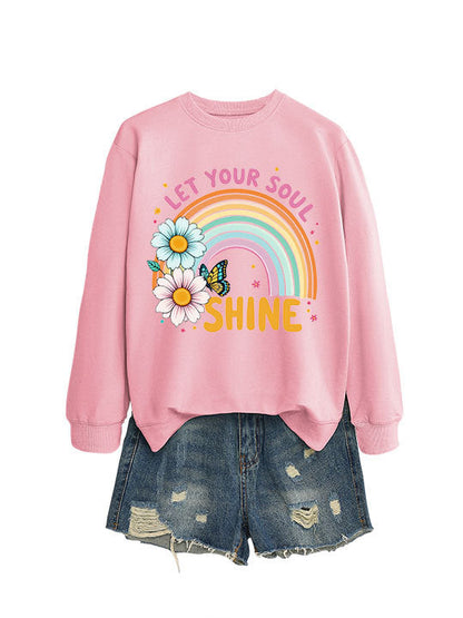 Damen Sweatshirt Bunt Floralmuster Baumwolle