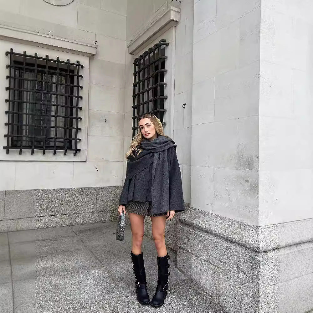 Damen Überjacke Rollkragen Norvielle Elegantes Design