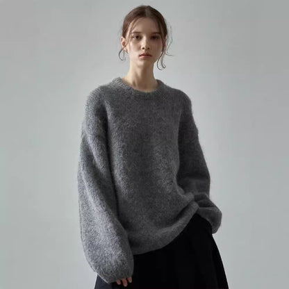 Damen Oversize-Pullover Weiches Material Beige - Norvielle