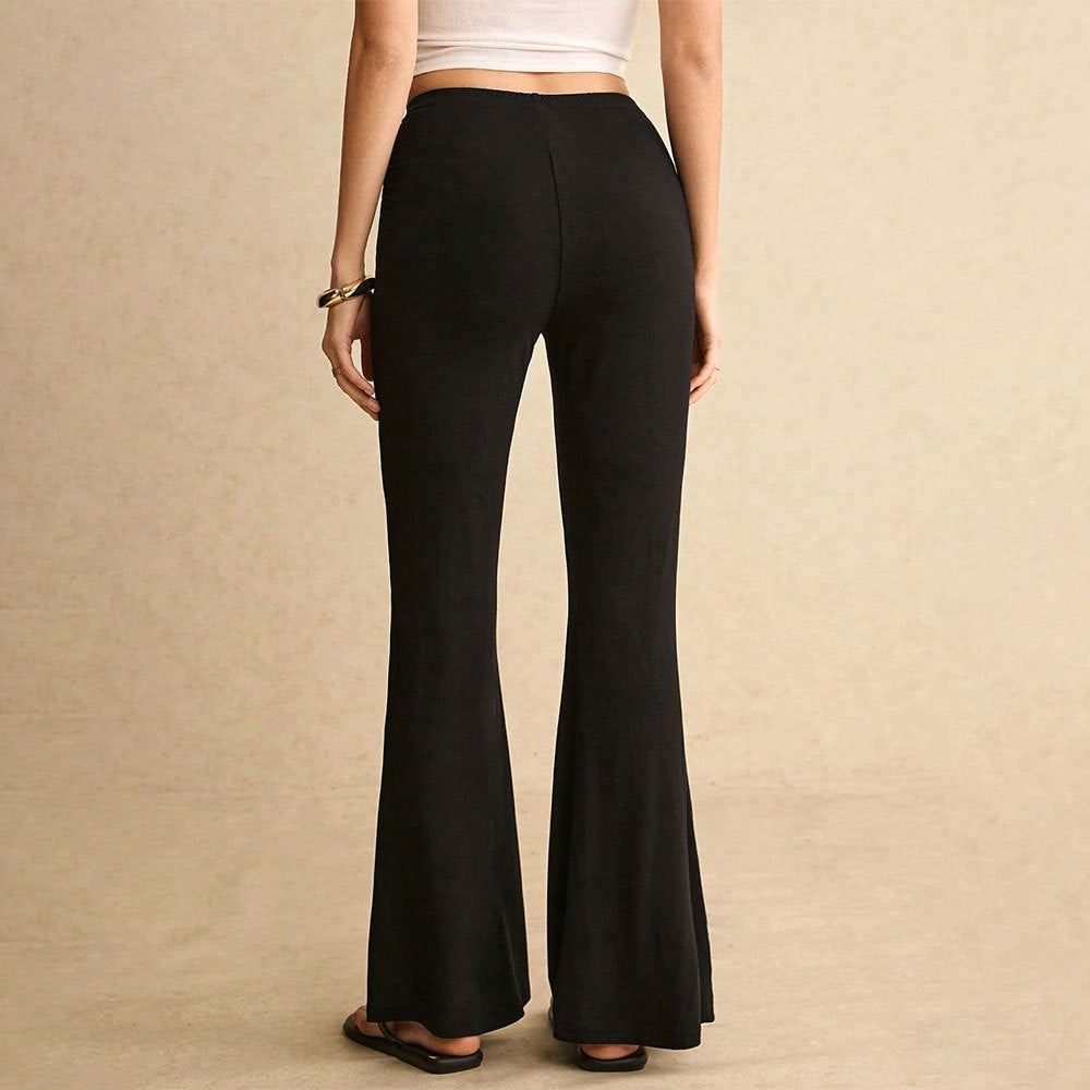 Damen Flare-Hosen mit Raffungselement