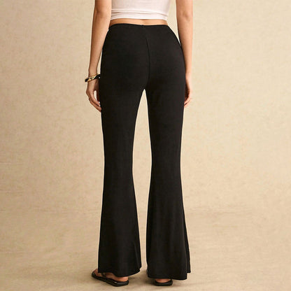 Damen Flare-Hosen mit Raffungselement