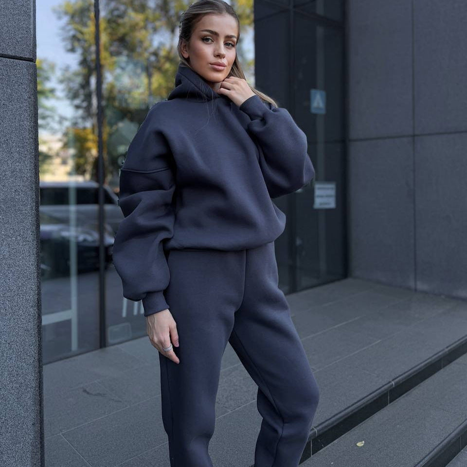 Damen Freizeit-Loungewear-Set mit Kapuze Weites Norvielle
