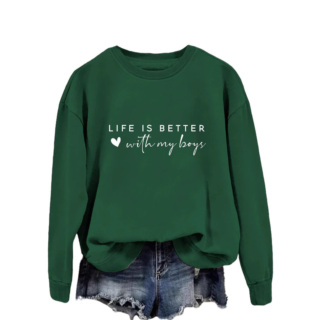 Damen Rundhals-Sweater mit Aufdruck Norvielle - Norvielle