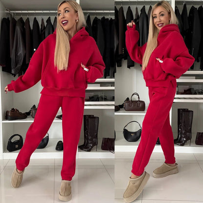 Damen Hoodie Jogginghosen Set aus Baumwolle Norvielle Grau