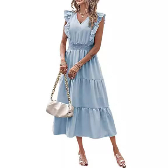 Damen Langarm-Kleid mit Volumenrock Norvielle