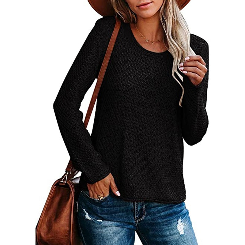 Damen Strickpullover Lässig Strukturierter Look