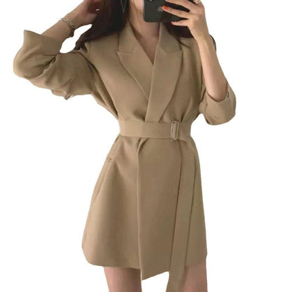 Damen Blazer Mit Taillengürtel Elegantes Design