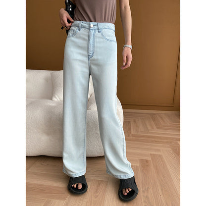 Damen High-Waist Jeans Weite Passform Nachhaltiges Denim Schwarz - Norvielle