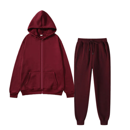 Damen Kapuzenpullover Set Bequem Reißverschluss