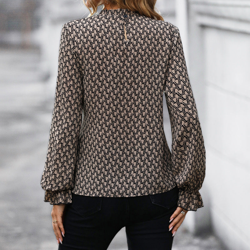 Damen Bluse mit Knotendesign und Volumenärmeln Norvielle