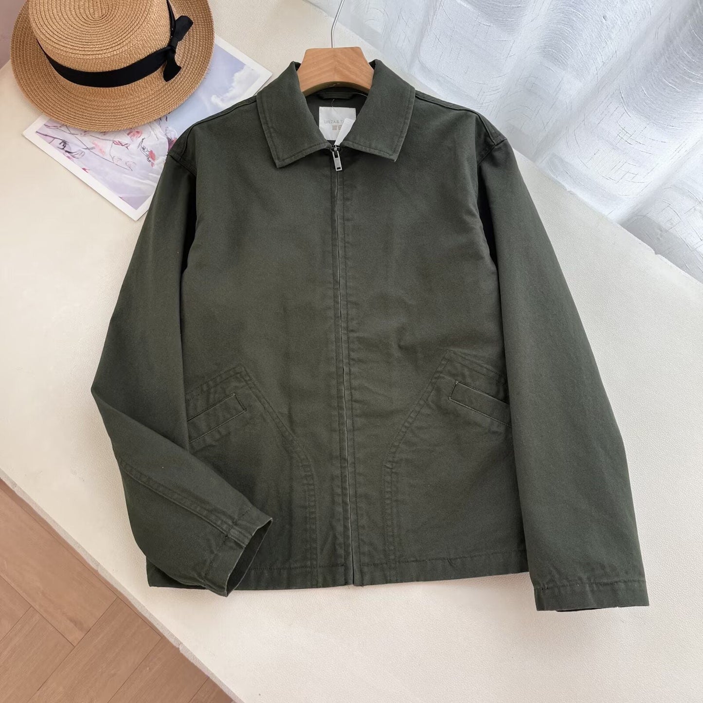 Damen Übergangsjacke Lässig Mit Taschen Beige