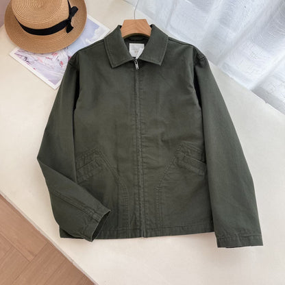 Damen Übergangsjacke Lässig Mit Taschen Beige