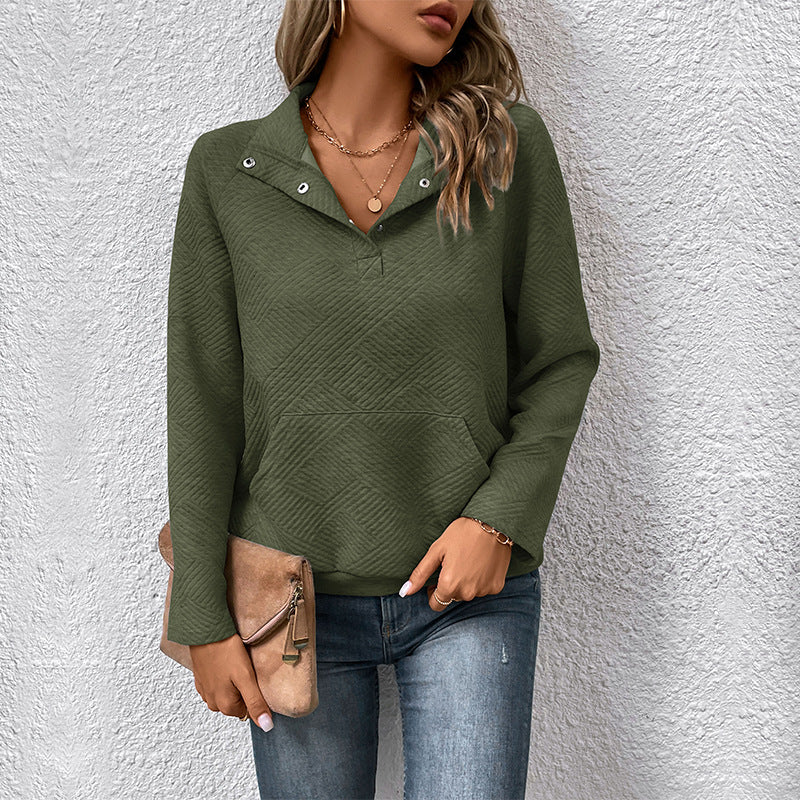 Damen Kapuzenpullover Strukturiert Kängurutasche Beige