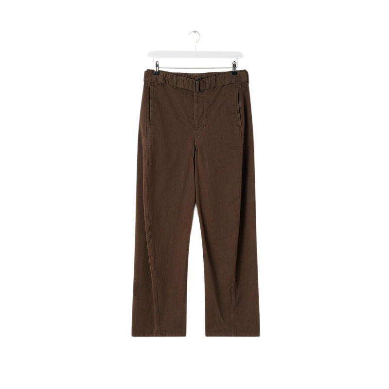 Damen High-Waist-Hose Bequem Gürtel