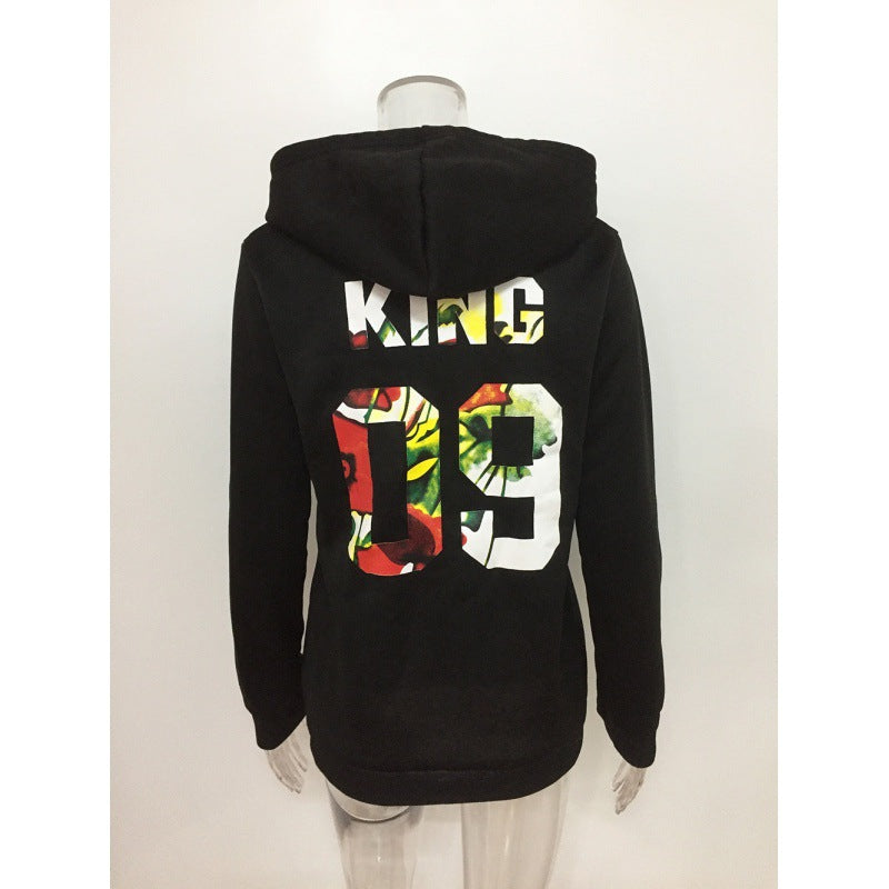 Damen Hoodie Florales Design Kapuze