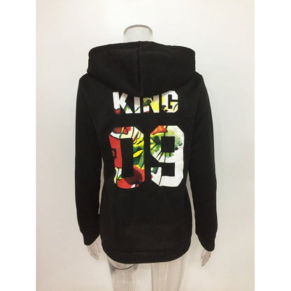 Damen Hoodie Florales Design Kapuze