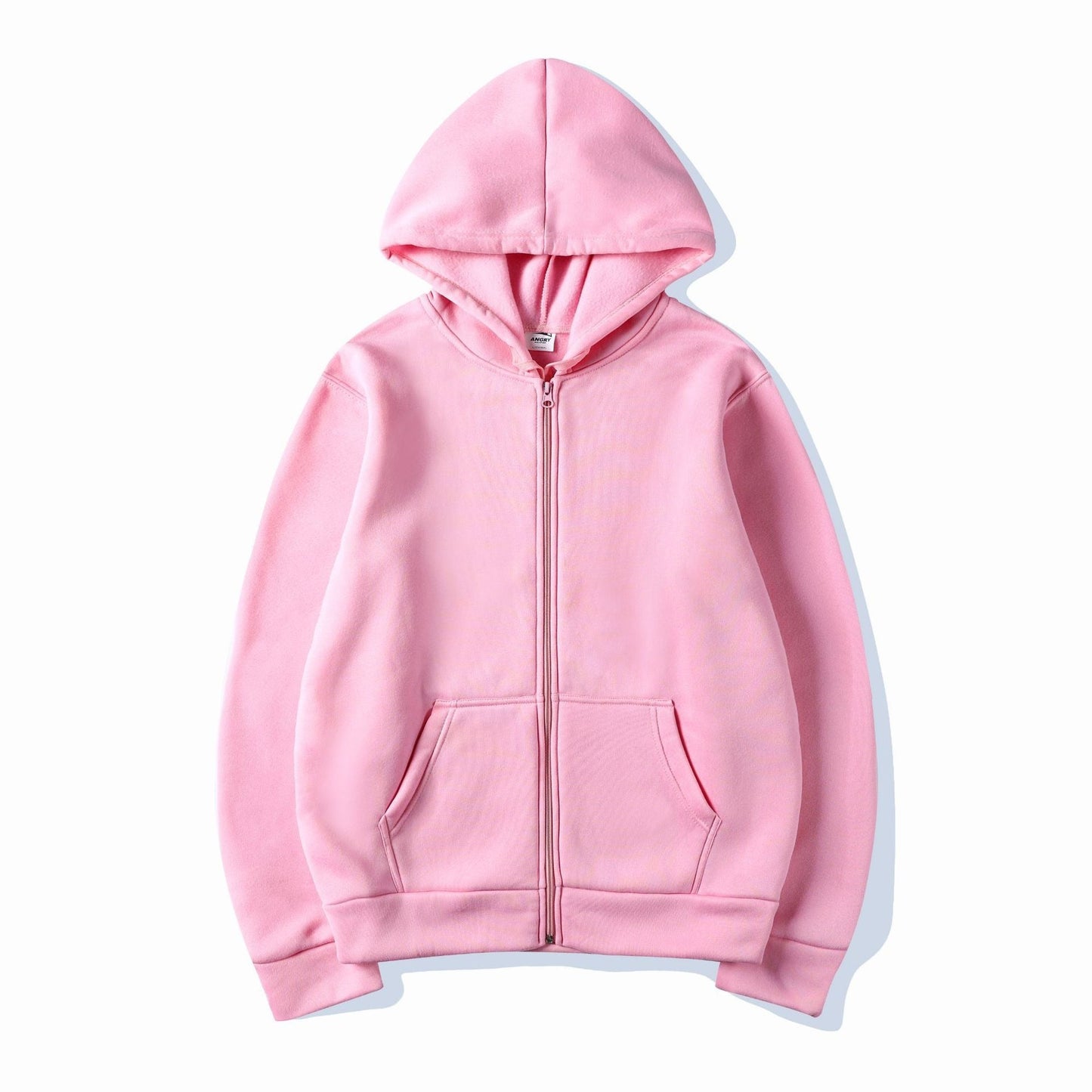 Damen Kapuzensweatshirt Durchgehender Reißverschluss Seitentaschen