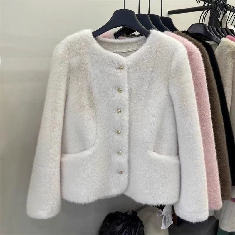 Damen Fleecejacke Kuschelig Knopfdesign Norvielle