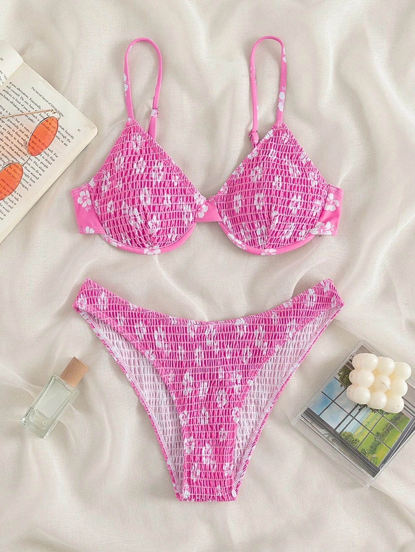 Damen Hochgeschnittener Bikini Gepolstert Verstellbar Schwarz - Norvielle