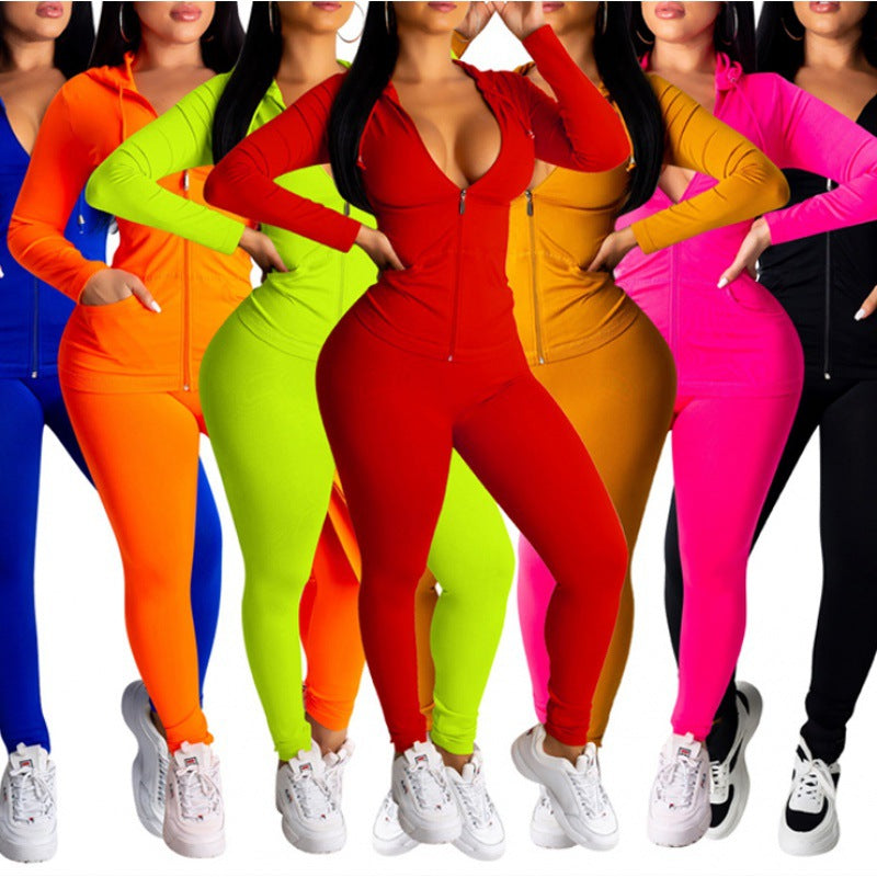 Damen Sport-Zweiteiler-Set Kapuzenjacke und Hose Norvielle - Norvielle