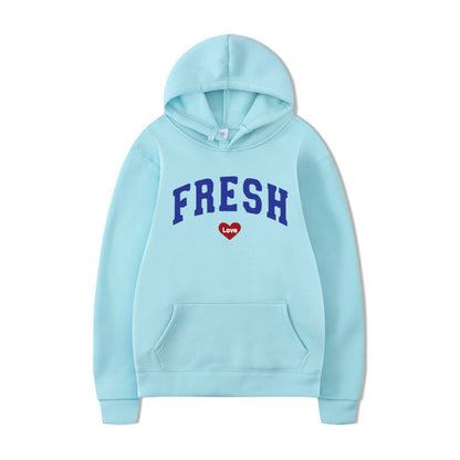 Damen Kapuzenpullover Weiches Innenfleece Verspielter Schriftzug