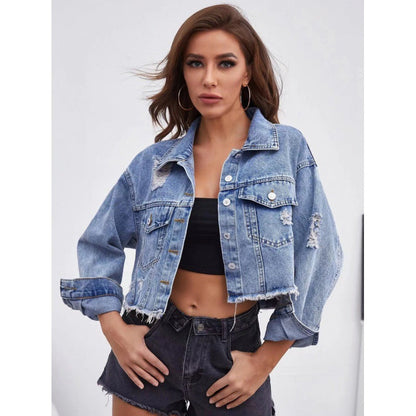 Damen Denimjacke Distressed