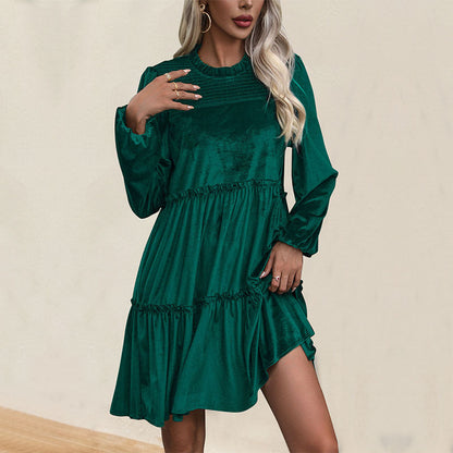 Damen Midikleid Voluminöse Rüschen Eleganter Bund Norvielle - Norvielle