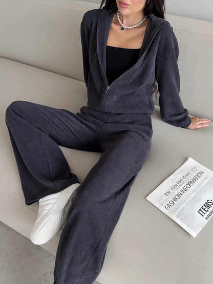 Damen Cropped Hoodie Weite Ärmel Elastischer Saum