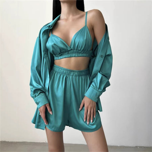 Damen Set Blusenoberteil Kurze Hose Norvielle - Norvielle